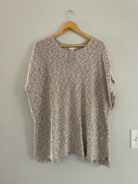 J. Jill Beige Knit Short Sleeve Blouse